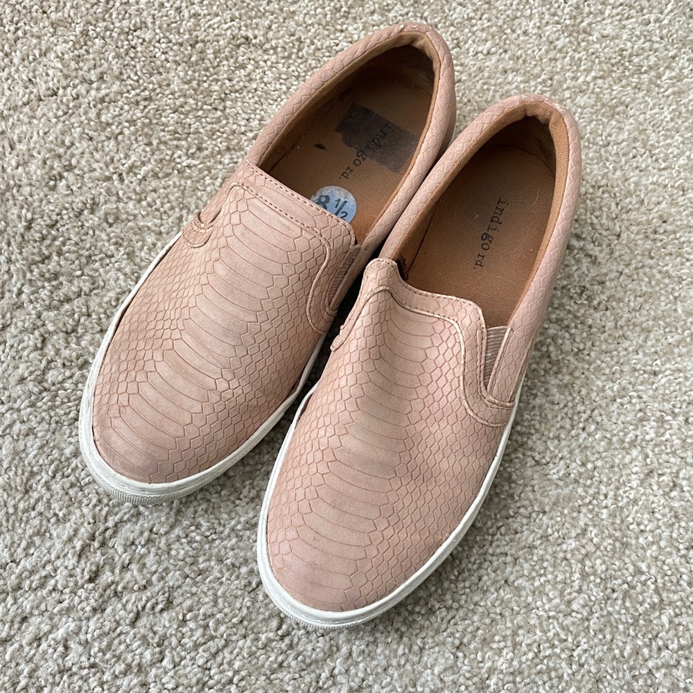 Dusty Pink Slip On Shoes